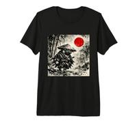 Samurai Pug Dog Japanese Ink Wash Painting - Sumi-e Art Camiseta Premium