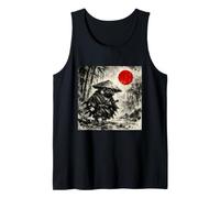 Samurai Pug Dog Japanese Wash Painting - Sumi-e Art Camiseta sin Mangas