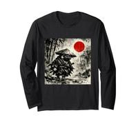 Samurai Pug Dog Japanese Wash Painting - Sumi-e Art Manga Larga