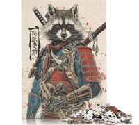 Samurai Raccoon Rompecabezas Imposible,desafío para Adultos Entretenimiento Creativo 1000 Piezas Obra De Arte De Juego De para Adultos Y Niños A Partir De 12 Años 1000pcs (75x50cm)