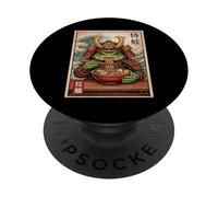 Samurai Rana Comiendo Ramen Guerrero Gran Ola Arte Vintage PopSockets PopGrip Adhesivo