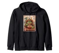 Samurai Rana Comiendo Ramen Guerrero Gran Ola Arte Vintage Sudadera con Capucha