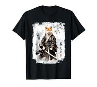 Samurai Shiba Inu Dog Warrior. Diseño japonés de Tinta Camiseta