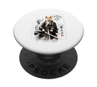 Samurai Shiba Inu Dog Warrior. Diseño japonés de Tinta PopSockets PopGrip Adhesivo
