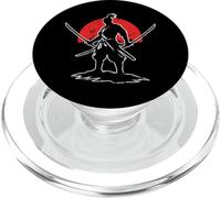 Samurai Silhouette Katana doble sol naciente PopSockets PopGrip para MagSafe