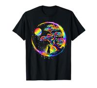 Samurai Silueta Árbol Luna Arte Japonés Ilustración Camiseta
