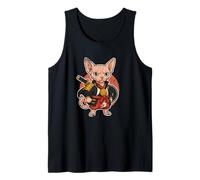 Samurai Sphynx Cat Warrior Japón Camiseta sin Mangas