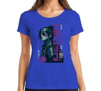 Samurai Spirit Warrior Cyberpunk Japan Y2K - Camiseta para mujer, azul, XXL