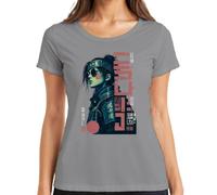 Samurai Spirit Warrior Cyberpunk Japan Y2K - Camiseta para mujer, gris, L
