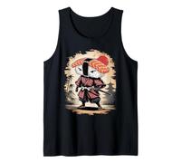 Samurai Sushi Roll Divertido Anime Japonés Vintage Ukiyo-e Arte Camiseta sin Mangas