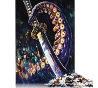 Samurai Sword and Octopus Puzzle Imposible,desafío for Adults Juego Educativo 1000 Piezas Obra De Arte De Juego De para Adultos, Regalos A Partir De 14 Años 1000pcs (40x28cm)