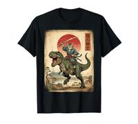 Samurai T-Rex Dinosaurio Katana Japonés Sun Art Dino Japón Camiseta