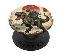 Samurai T-Rex Dinosaurio Katana Japonés Sun Art Dino Japón PopSockets PopGrip Adhesivo