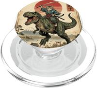 Samurai T-Rex Dinosaurio Katana Japonés Sun Art Dino Japón PopSockets PopGrip para MagSafe