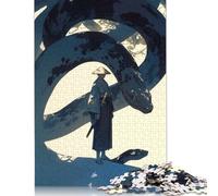 Samurai The Serpents Coil Puzzles Imposible,desafío para Adultos Entretenimiento Creativo 1000 Piezas Obra De Arte De Juego De para Adultos Y Niños 1000pcs (75x50cm)