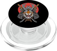 Samurai Tiger Warrior Vintage Rojo Sol Japonés Samurai Amante PopSockets PopGrip para MagSafe