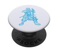 Samurai Tocando Guitarrista Divertido Guitarrista Músico Cool PopSockets PopGrip Adhesivo