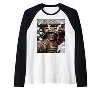 Samurai Último Día De Escuela Vacaciones De Verano Divertido Meme Selfie Camiseta Manga Raglan