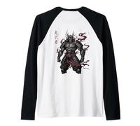 Samurai Warrior Demon Dark Fantasy Japonés Manga Camiseta Manga Raglan