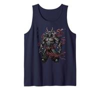 Samurai Warrior Demon Dark Fantasy Japonés Manga Camiseta sin Mangas