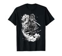 Samurai Warrior Japonés Anime Dragon Ink Art Camiseta