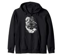 Samurai Warrior Japonés Anime Dragon Ink Art Sudadera con Capucha