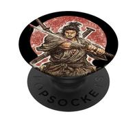 Samurai Warrior Musashi, Luchador de Espadas japonés PopSockets PopGrip Adhesivo