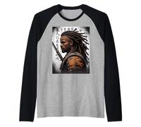 Samurai Warrior Saying Katana Strength Honor Hombres Mujeres Japón Camiseta Manga Raglan