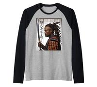 Samurai Warrior Saying Katana Strength Honor Hombres Mujeres Japón Camiseta Manga Raglan