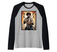 Samurai Warrior Saying Katana Strength Honor Hombres Mujeres Japón Camiseta Manga Raglan