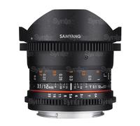 Samyang F1312101101 - Objetivo para vídeo VDSLR para Canon EF (Distancia Focal Fija 12mm, Apertura T3.1-22 ED AS NCS, Ojo de pez), Negro