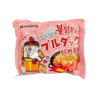Samyang Buldak Carbo Ramen × 5 paquetes Sabor: Súper picante-Picante-Carbonara-Queso (140g, Carbonara Rosa)