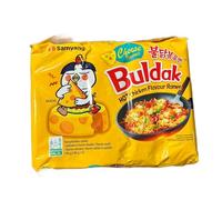 Samyang Buldak Carbo Ramen × 5 paquetes Sabor: Súper picante-Picante-Carbonara-Queso (140g, Queso Amarillo)