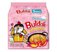 Samyang Buldak Carbonara Ramen Coreano - Fideos Picantes Instantáneos con distintos Sabores - Pack Laborawi (5x130g)