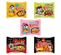 Samyang Buldak Chicken Stir Ramen Coreano Ramen (5 Sabores Combo, 5 unidades)