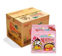 Samyang Buldak Ramen Instant Noodles Carbonara Cheese Hot Chicken Flavour - Pack de 40 fideos instantáneos Halal Mega deliciosos y rápidos