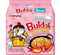 Samyang Carbo Buldak - Fideos de fuego nucleares superpicantes, paquete de 5