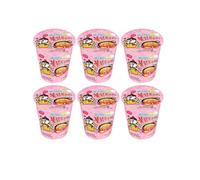 Samyang Carbo Spicy Chicken Fried Cup Fideos 80 g × 6 Comida Coreana, Ramen Coreano