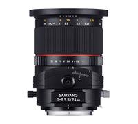 Samyang F1110905101 - Objetivo fotográfico DSLR para Sony A (Distancia Focal Fija 24mm, Apertura f/3.5-22 T/S ED AS UMC, diámetro Filtro: 82mm), Negro