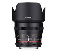 Samyang F1311103101 - Objetivo para vídeo VDSLR para Nikon F (Distancia Focal Fija 50mm, Apertura T1.5-22 AS UMC, diámetro Filtro: 77mm), Negro
