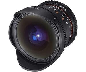 Samyang F1312101101 - Objetivo para vídeo VDSLR para Canon EF (Distancia Focal Fija 12mm, Apertura T3.1-22 ED AS NCS, Ojo de pez), Negro