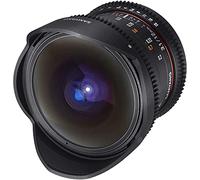 Samyang F1312103101 - Objetivo para vídeo VDSLR para Nikon F (Distancia Focal Fija 12mm, Apertura T3.1-22 ED AS NCS, Ojo de pez), Negro