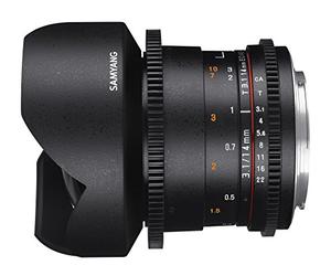 Samyang F1312606101 - Objetivo para vídeo VDSLR para Sony E (Distancia Focal Fija 14mm, Apertura T3.1-22 ED AS IF UMC II), Negro