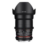 Samyang F1312903101 - Objetivo para vídeo VDSLR para Nikon F (Distancia Focal Fija 35mm, Apertura T1.5-22 AS UMC II, diámetro Filtro: 77mm), Negro