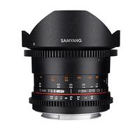 Samyang F1322406101 - Objetivo para vídeo VDSLR para Sony E (Distancia Focal Fija 8mm, Apertura T3.8-22 UMC, Ojo de pez, CSII), Negro