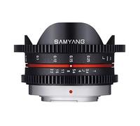 Samyang F1430109101 - Objetivo para vídeo VCSC-Mirrorless para Micro Cuatro Tercios (Distancia Focal Fija 7.5mm, Apertura T3.8-22 Cine NCS CS), Negro