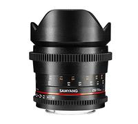 Samyang SA1319 - Objetivo para vídeo VDSLR 16 mm T2.6 ED AS UMC II para Sony A (Enfoque Manual, UMC Anti-Reflectante) Negro - con Parasol extraíble