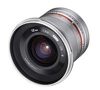 Samyang SY12M-FX-SIL - Lente Ultra Gran Angular F2.0 de 12 mm para cámaras Fujifilm X-Mount, Color Plateado