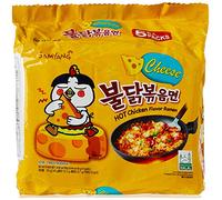Samyang Foods Buldak Ramen fideos Pollo caliente sabor a queso – Paquete 5 x 140 g