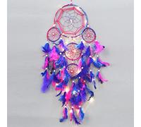 Samyuktha Atrapasueños con luces para colgar en la pared, atrapasueños LED, decoración de pared, colgante de pared para dormitorio y sala de estar, atrapasueños hecho a mano para decoración del hogar,